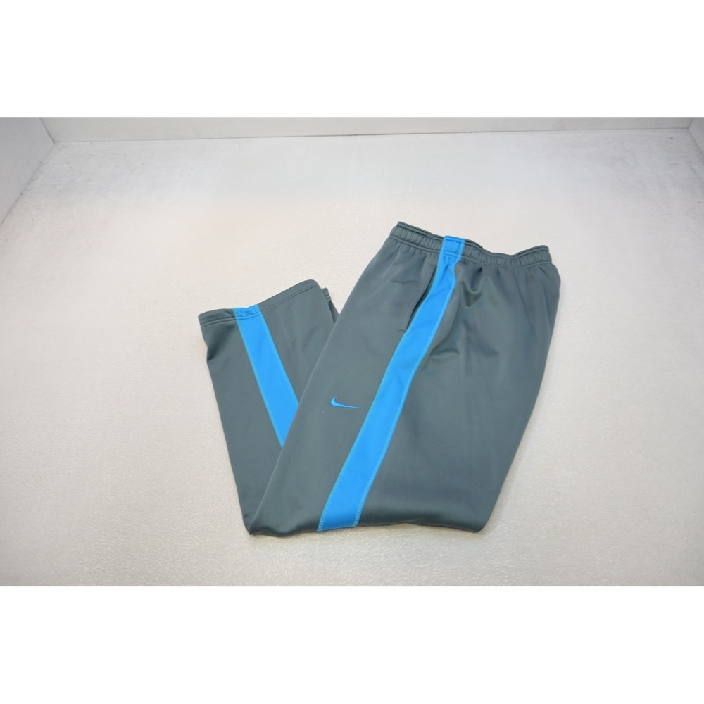 Nike Therma-FIT Pants Men XL Gray Blue Side Stripe Athletic Joggers Excellent